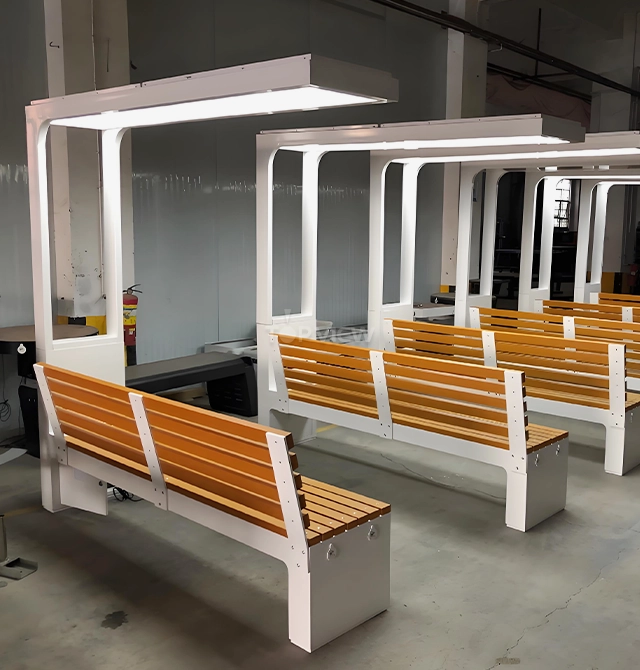 Solar LED Lighting Box Advertising Bench